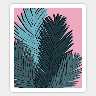 Palm Leaves on Pink Sticker